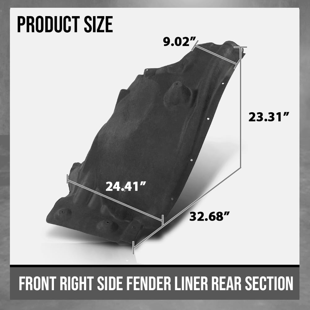 G-PLUS Fender Liner Front Right Side Rear Section Compatible with BMW X3 2011-2017 Fit BMW X4 2015-2018 BM1249127, 51717213644 Black