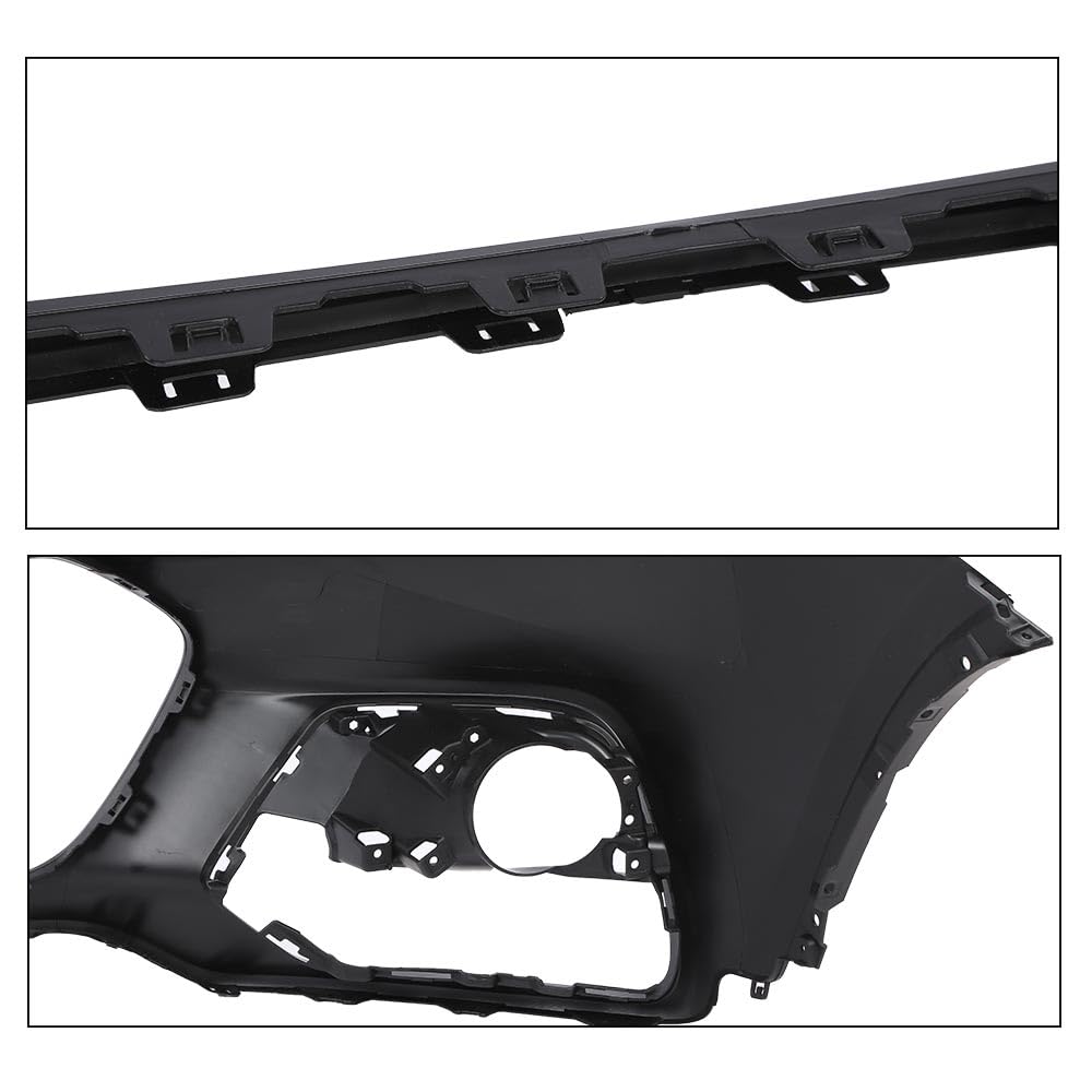 G-PLUS Upper Front Bumper Cover Primered Compatible with Chevy Trax 2017-2020 42537718 GM1014131 Black