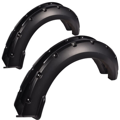 G-PLUS Fender Flares,Compatible With 2015-2017 Ford F150 Styleside Models Only with 67.0" 78.8" 97.4" Bed(Not fit w/68T Technology Package or Sensors for lane changing), Rivet Smooth Wheel Cover 4pcs