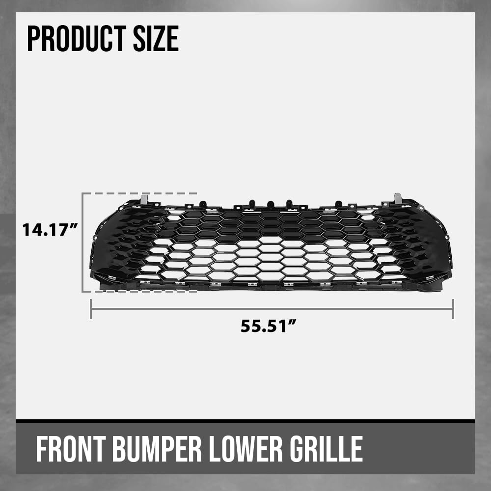 G-PLUS Front Bumper Lower Grille Compatible with Toyota Camry SE 2025 53113-AQ020, 53113AQ020, 53113 AQ020 Gloss Black