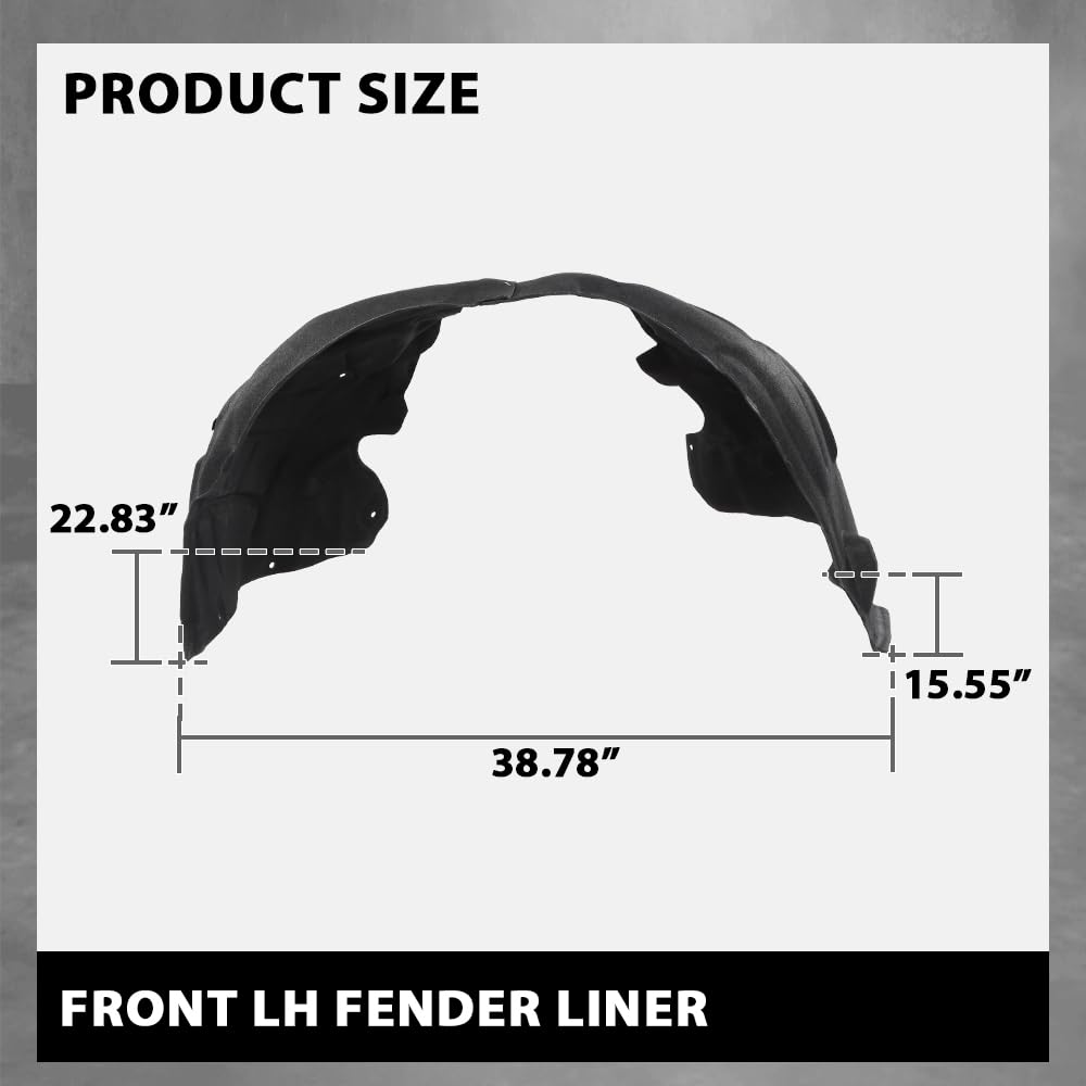 G-PLUS Front Left Fender Liner Inner, Compatible with Audi A6 A6 Quattro 2012-2017/ S6 2013-2017, Driver Side, 4G0821133D, AU1248132
