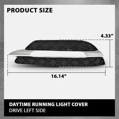 G-PLUS Left Fog Light Cover Daytime Running Light Cover, Compatible with Benz C250 C350 2012-2015/C300 2012-2014, Fit Models W/o AMG Package & Sport Package, Driver Side, 2048803224, MB1038117