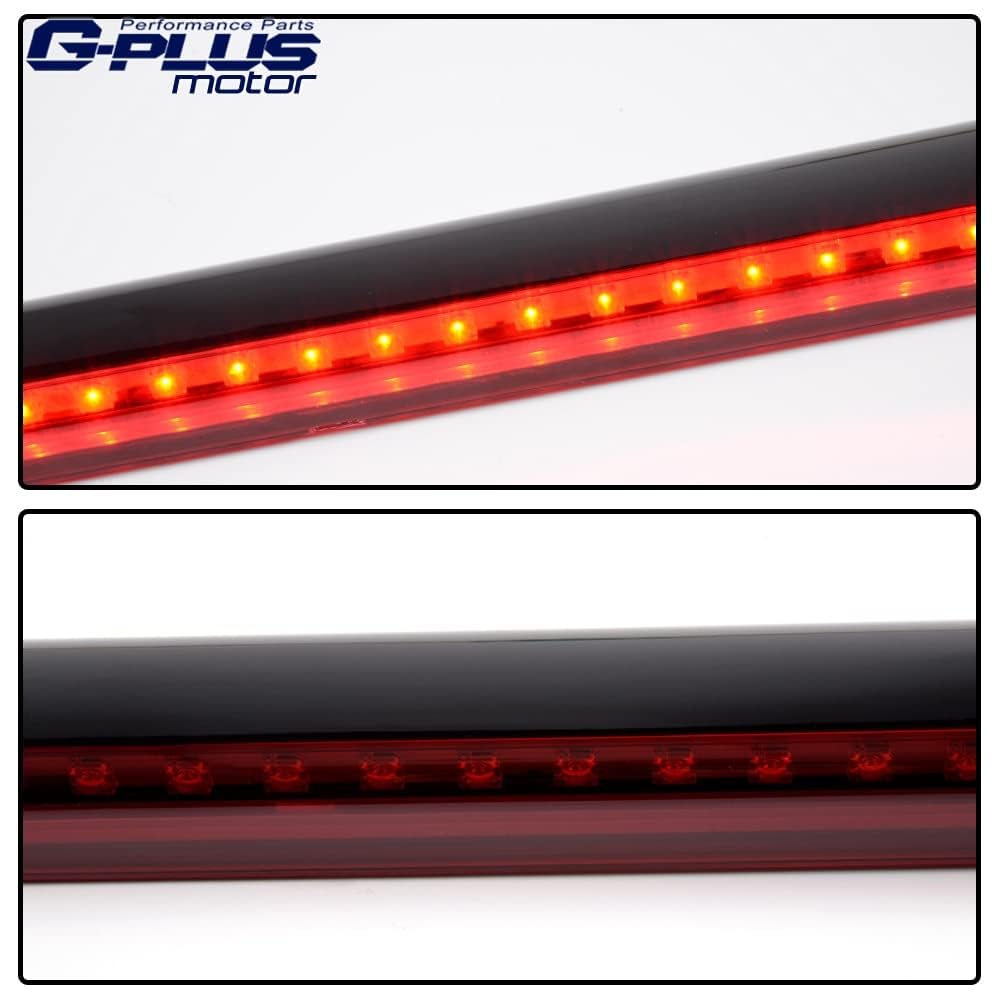 G-PLUS 3rd Third Brake Light High Mount Stop Light Compatible with Chevy Suburban GMC Yukon Tahoe Hummer Pickup Truck 1992-2004 Rear Brake Tail Lamps Red Lens Black Housing