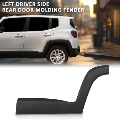 G-PLUS Rear Left Driver Side Door Molding Fender Flare Trim Compatible with Jeep Renegade 2015-2021 Wheel Opening Molding Arch Trim 5VX87LXHAA, CH1504109 Black