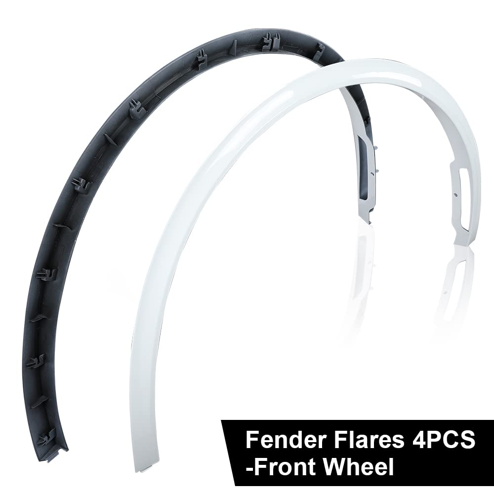 G-PLUS Fender Flare Compatible with Tesla Model Y 2020 2021 2022 2023 2024 Wheel Opening Molding Arch Trim 4PCS Glossy White