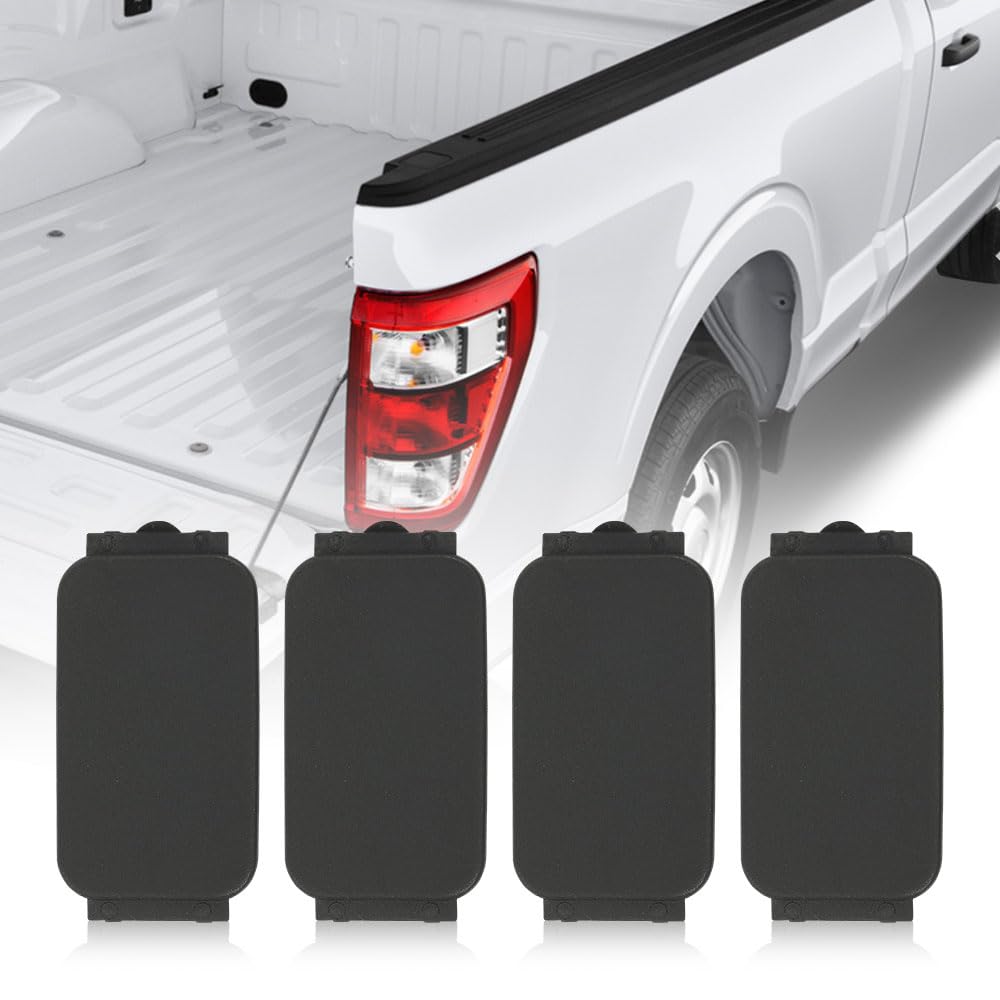 G-PLUS Truck Bed Rail Cap Plastic Bedrail Insert Plug Box 4pcs Compatible with Ford F150 2015-2023/ Fits Ford F250 F350 Super Duty 2017-2023 (for Either Side Molding On 5.5' / 6.5' Foot Beds)
