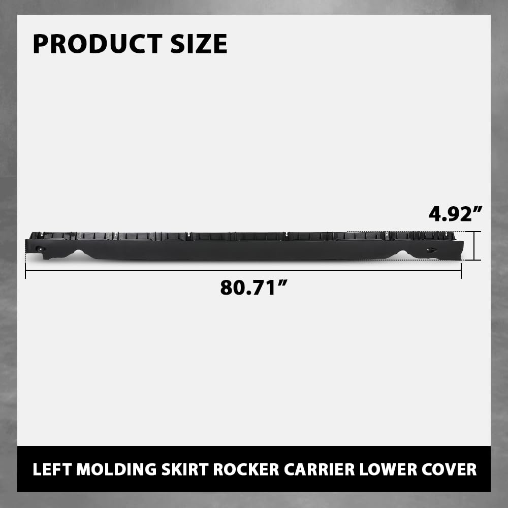 G-PLUS Door Skirt Molding Lower Rocker Carrier Cover Left Side Compatible with Tesla Model Y 2020 2021 2022 2023 149774100B, 1497741-00-B Black