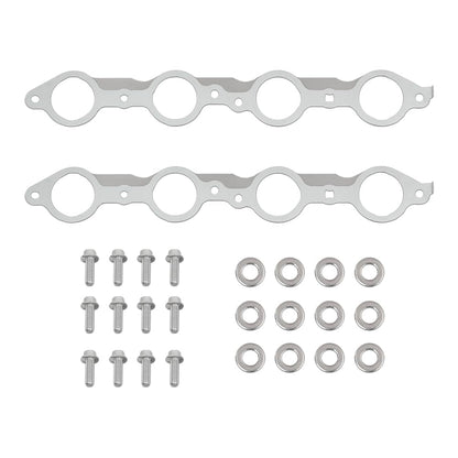 G-PLUS Exhaust Manifold Header Gasket Pair W/Bolts Fit All LS Series Engines (Except LS7),Fits All 1997-2013 Gen 3/4 LS Based V8 551696, 12617944