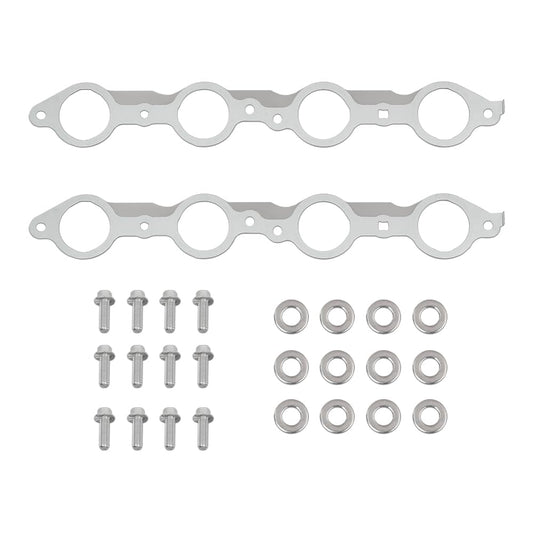 G-PLUS Exhaust Manifold Header Gasket Pair W/Bolts Fit All LS Series Engines (Except LS7),Fits All 1997-2013 Gen 3/4 LS Based V8 551696, 12617944