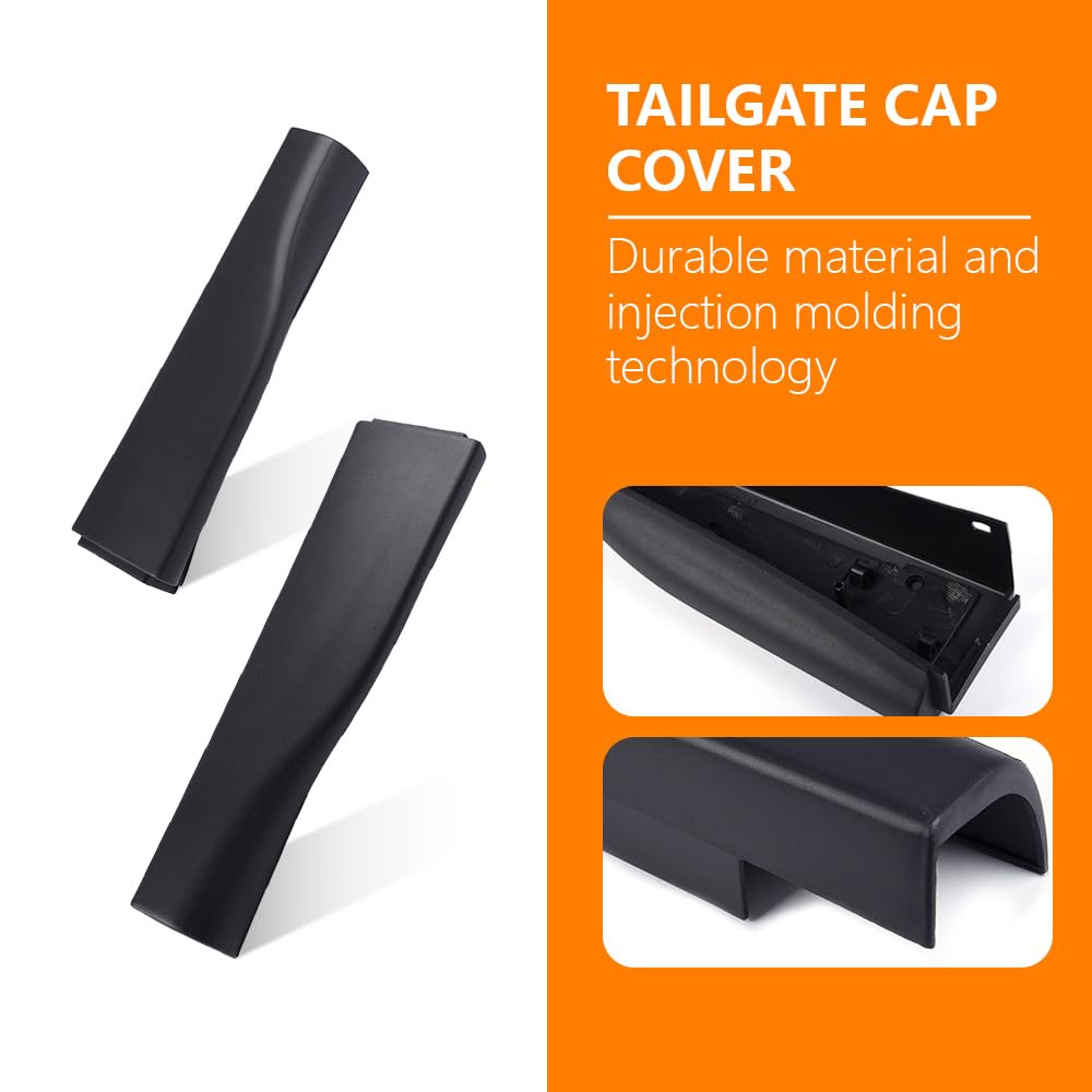 G-PLUS Pair Tailgate Molding Trim Cap w/Flex Step Fit Ford F250 F350 F450 Super Duty 2008-2016, for Vehicles with 6 3/4" Box 8C3Z9941018AA & 8C3Z9941019AA