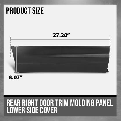 G-PLUS Rear Right Lower Door Molding Trim Compatible with Porsche Cayenne 2011-2018 Without Off-Road Package 95855979020G2X, 958-559-790-20-G2X Black