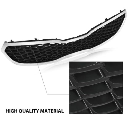 G-PLUS Front Bumper Grill Grille Assembly Chrome Mesh Style Compatible with Kia Forte SX/EX/LX 2014 2015 2016 KI1200156, 86350A7500