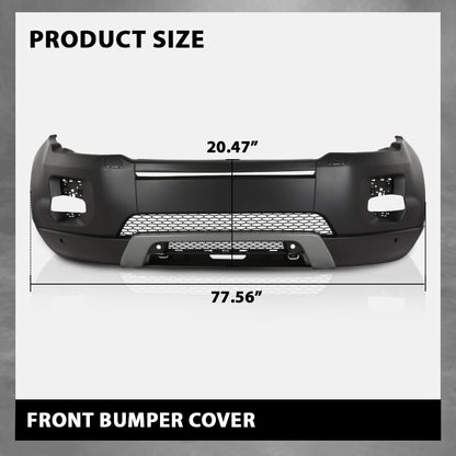 G-PLUS Front Bumper Cover Compatible with Rover Range Rover Evoque 2012-2015, w/o Camera Hole, w/Head Light Washer Holes, 101-59170C, RO1000141, LR072259, LR036137, LR064613, Black
