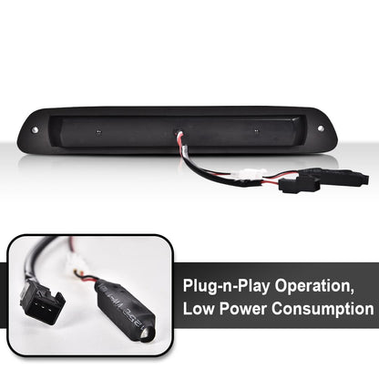 G-PLUS LED Third Brake Light Compatible with Chevy Colorado/GMC Canyon 2004-2012, Fit Isuzu I-Series 2006-2008 3rd High Mount Cargo Lamps, Smoky Lens Black Housing