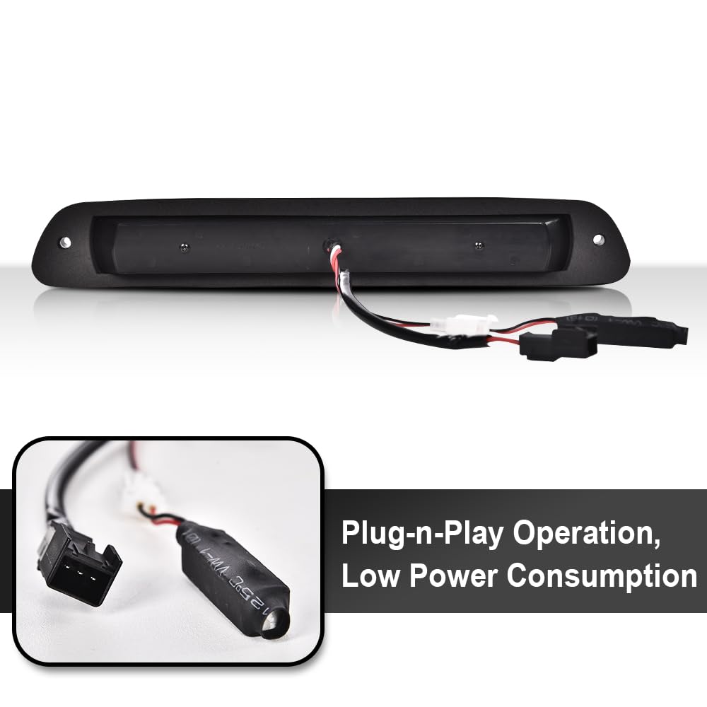 G-PLUS Third 3rd X Brake Light Cargo Lamp High Mount Stop Light Compatible with Chevy Colorado 2004-2012,Fit 2006-2008 GMC Canyon Isuzu I-Series Cab Roof Center Mount Brake Stop Tail Lamp Smoky Lens