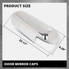 G-PLUS Door Mirror Covers Chrome Left Right Compatible with Peterbilt 579 2013-2023 2PCS Side View