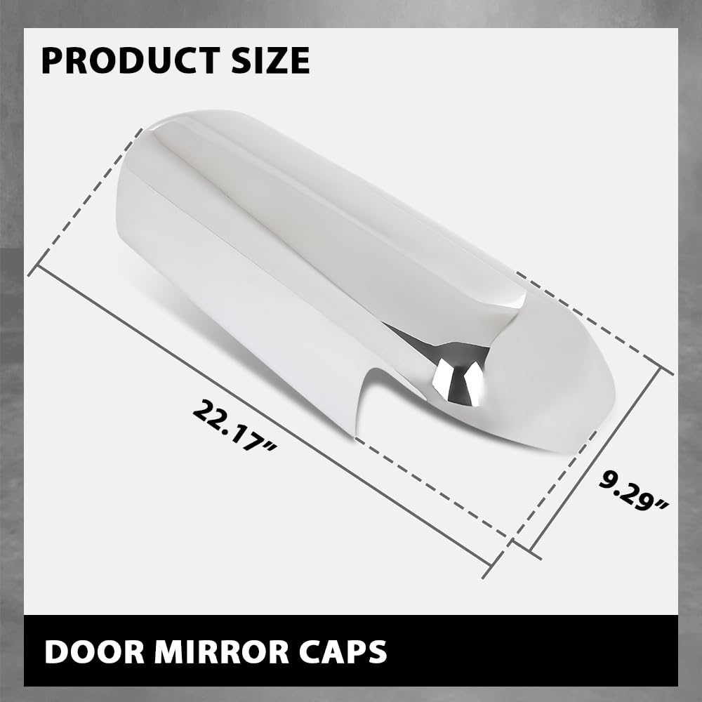 G-PLUS Pair Door Mirror Covers Chrome, Compatible with Peterbilt 579 2013-2023, LH Driver & RH Passenger Side 2PCS