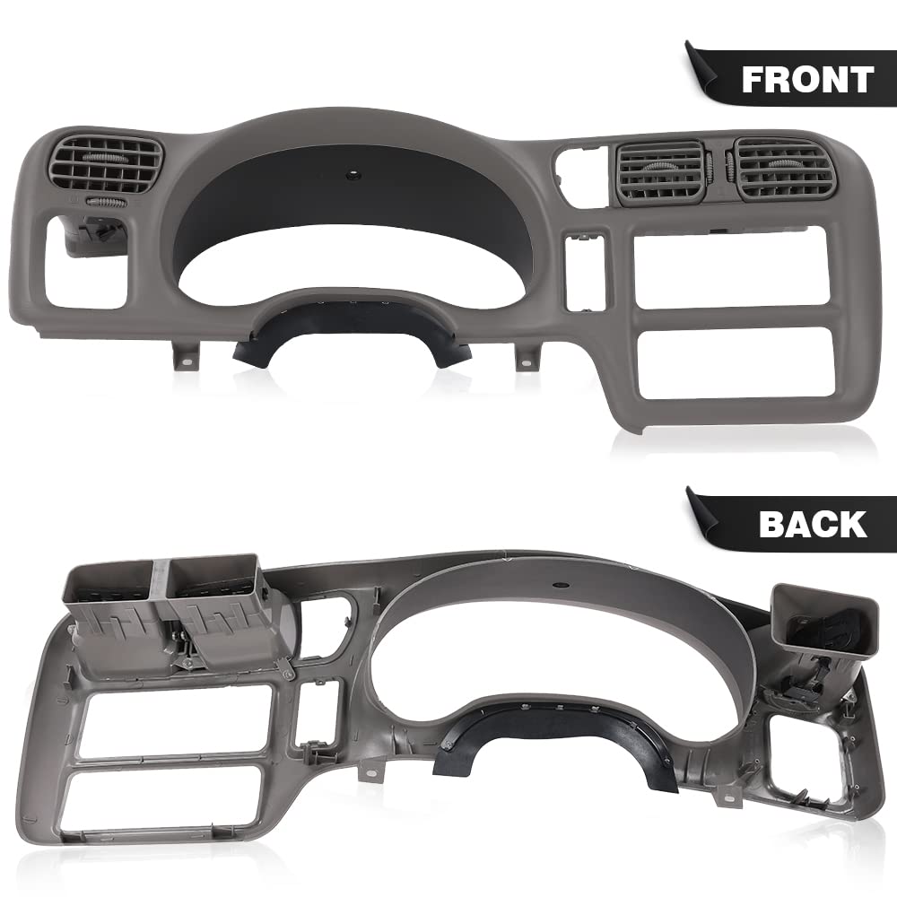G-PLUS Dash Trim Bezel Cover Compatible with Chevy Blazer S10 GMC Jimmy S15 Sonoma 1998-2004 (Not Fit Double Din) Light Gray