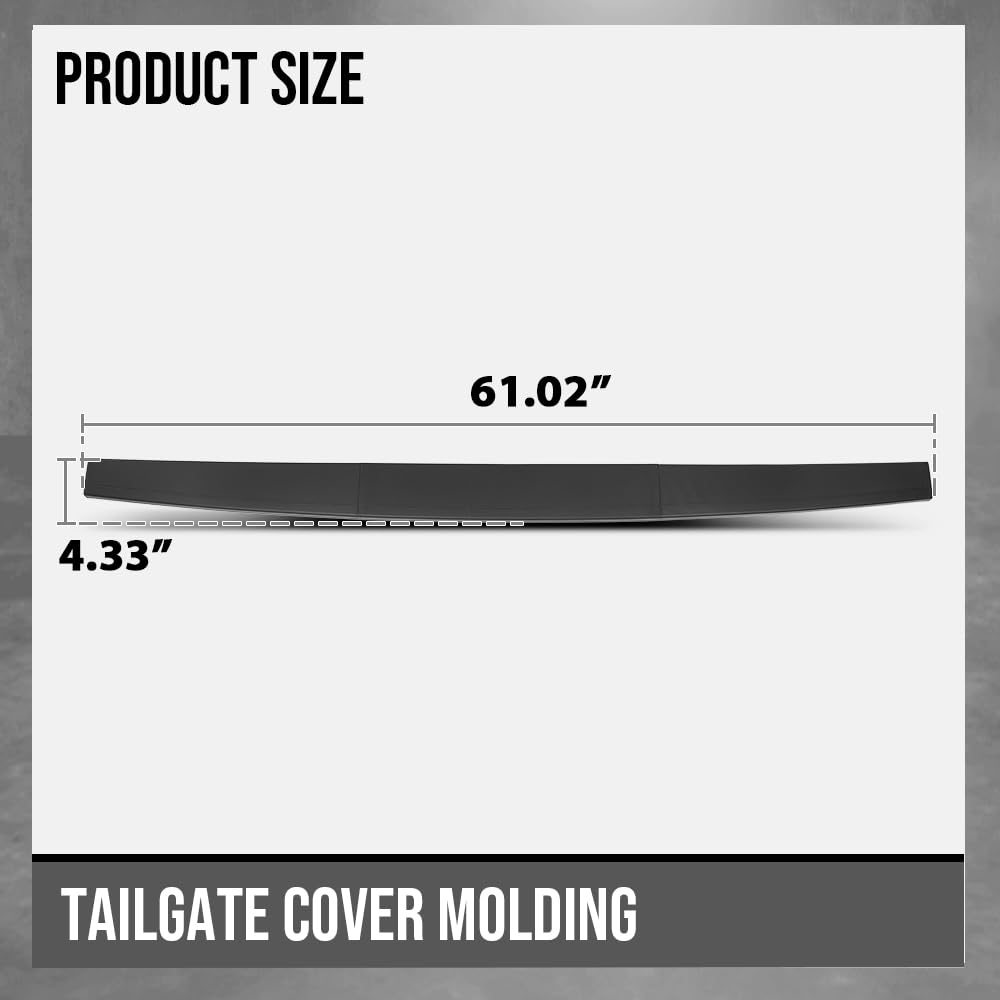 G-PLUS Tailgate Molding Cap Top Protector Molding Trim Compatible with Chevy Silverado GMC Sierra 2014-2018 Black