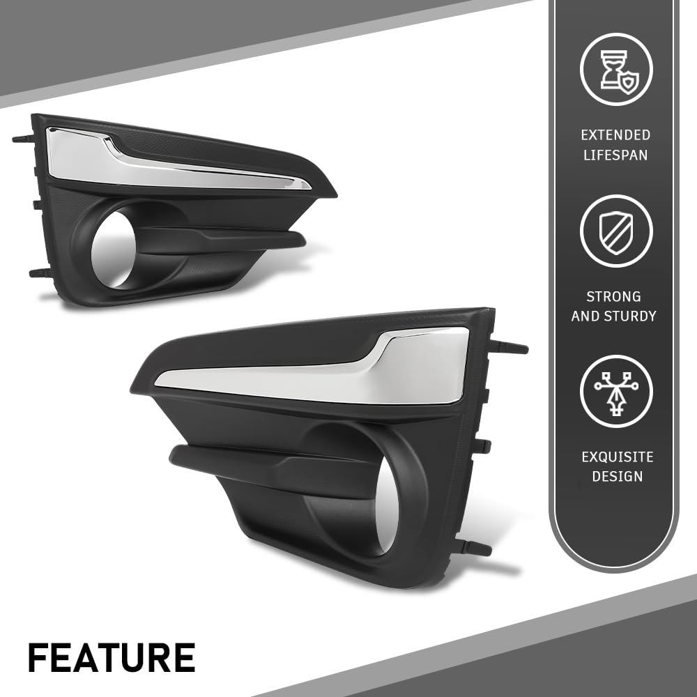G-PLUS Fog Light Trim Compatible with Driver and Passenger Fit Subaru Impreza 2017-2019, Fit For Models with Chrome Trim 57731FL040