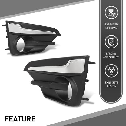 G-PLUS Fog Light Trim Compatible with Driver and Passenger Fit Subaru Impreza 2017-2019, Fit For Models with Chrome Trim 57731FL040