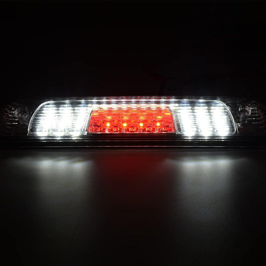 G-PLUS Rear LED Third Brake Light Compatible With Chevy Silverado/GMC Sierra1500/2500HD/3500 2014-2018,3RD Cargo Led Tail Lamps Clear lens Chrome Housing