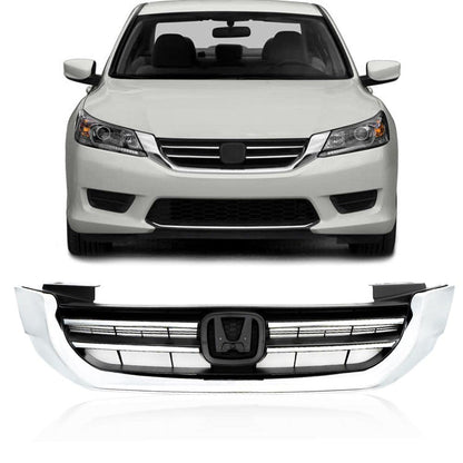 G-PLUS Front Bumper Hood Upper Grille Compatible with Honda Accord Sedan 4-Door 2008 2009 2010 Chrome Grill Trim