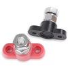 G-PLUS Junction Block Power Post Set Red & Black Insulated Terminal Stud 3/8" Stainless Terminal Distribution Block Battery Wire Power Distribution Terminal Block