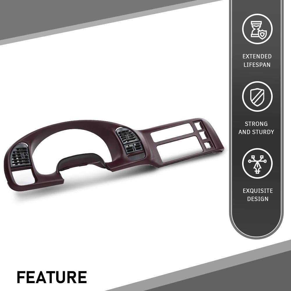 G-PLUS Dash Radio Cluster Trim Bezel Panel Compatible with Chevy Astro GMC Safari 1995-2005 15718197 Dark Red