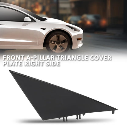 G-PLUS Front A-Pillar Triangular Cover Plate Right Compatible with Tesla Model 3 2017-2023 22873014, 1130656-00-E Gloss Black