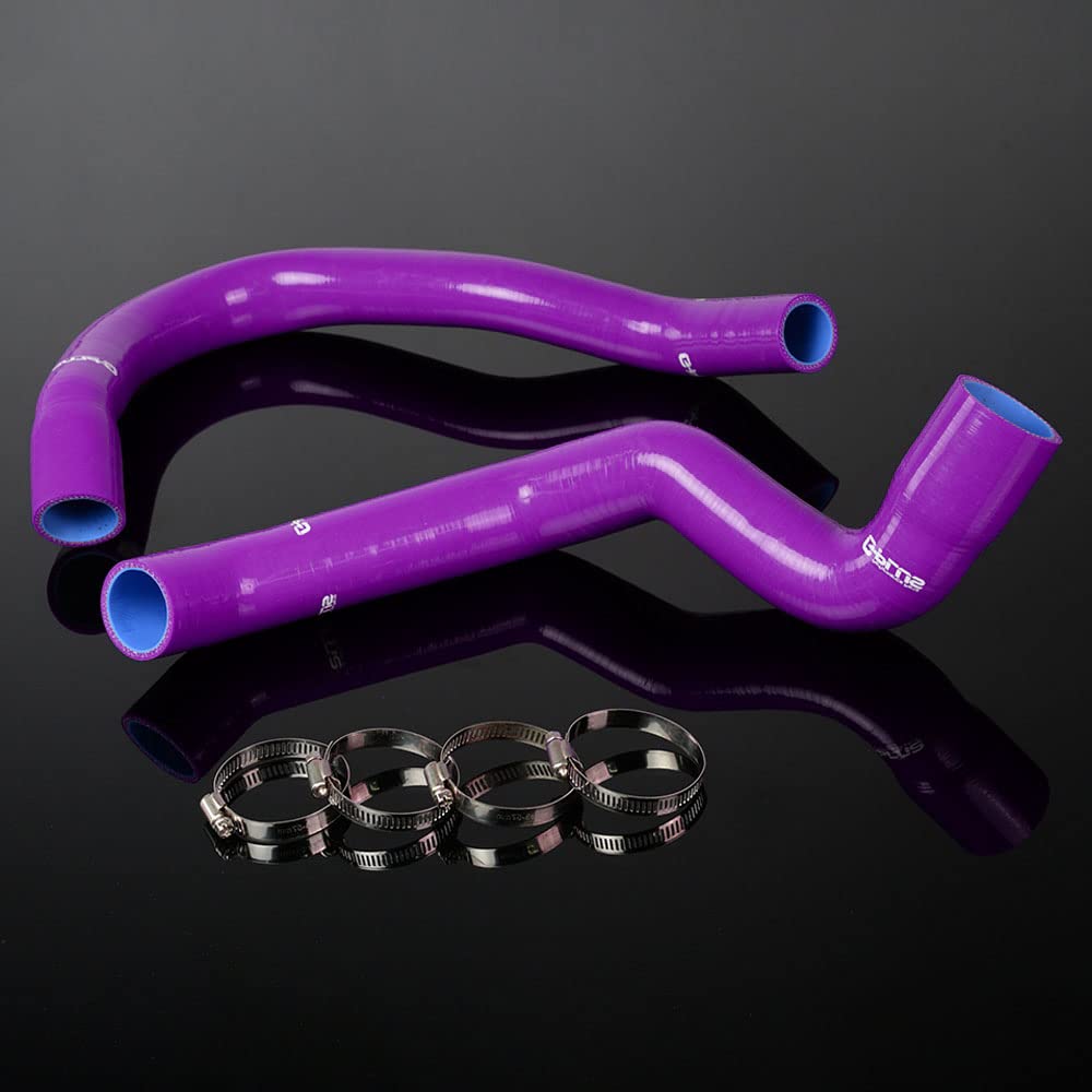G-PLUS Silicone Radiator Coolant Hose Kit Clamps Compatible With 1991-2001 Jeep Cherokee XJ 4.0 l6 2PCS Purple