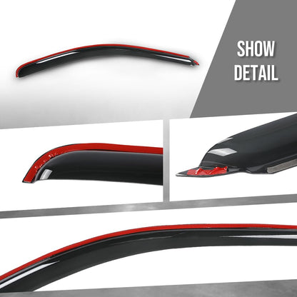 G-PLUS 4PCS in-Channel Window Visors Sun Rain Guards Side Wind Deflector Compatible with Chevy Silverado GMC Sierra 1500 Crew Cab Only/Chevy Avalanche 2007-2013 Smoke