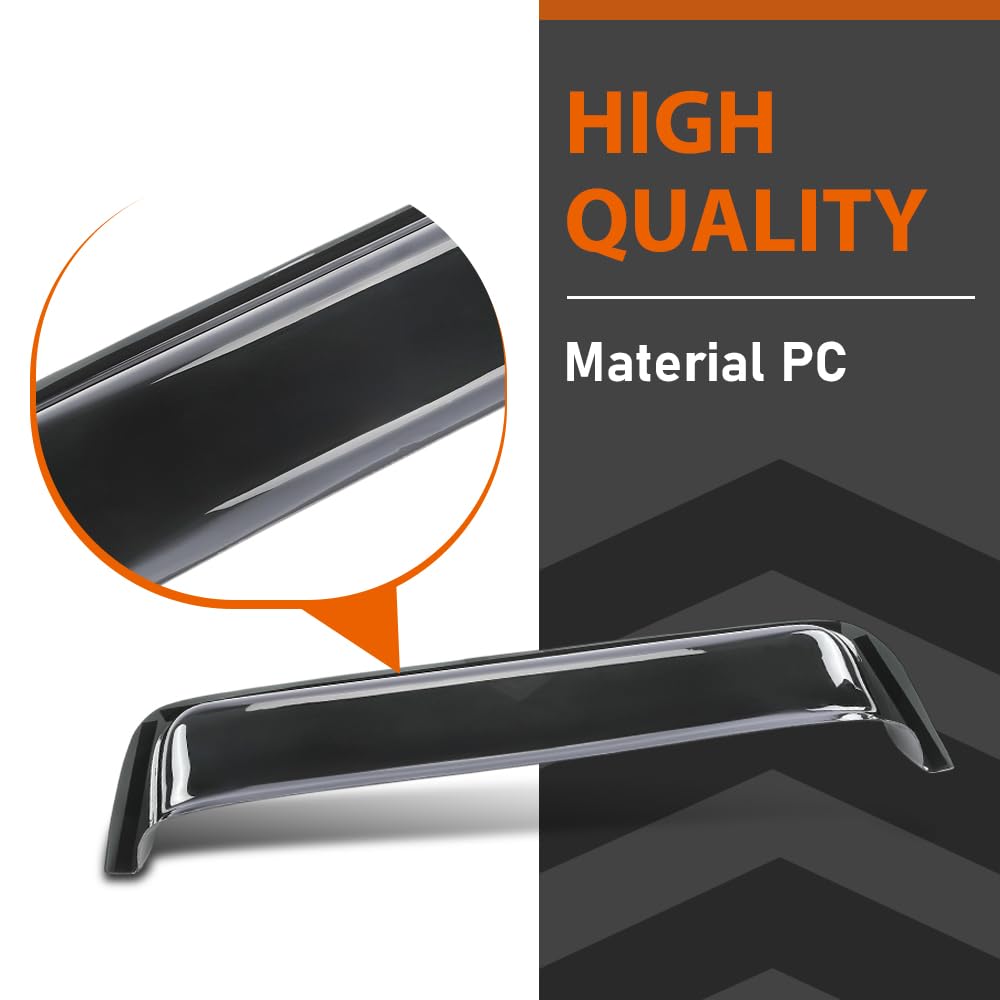G-PLUS Window Deflector and Sun Visor Compatible with All Flat Sided Recreational Vehicle(12-17 Inch Wide Window) Impact-Resistant Smoky