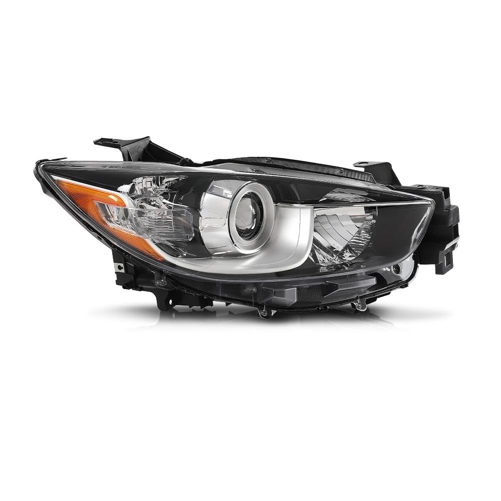 G-PLUS Headlight Assembly Fit Mazda CX-5 4-Door Sport Utility 2013-2016,Not Fit Factory HID/Xenon Right Side Front Headlamp,faros delanteros Clear Lens Chrome Houisng Amber Reflector