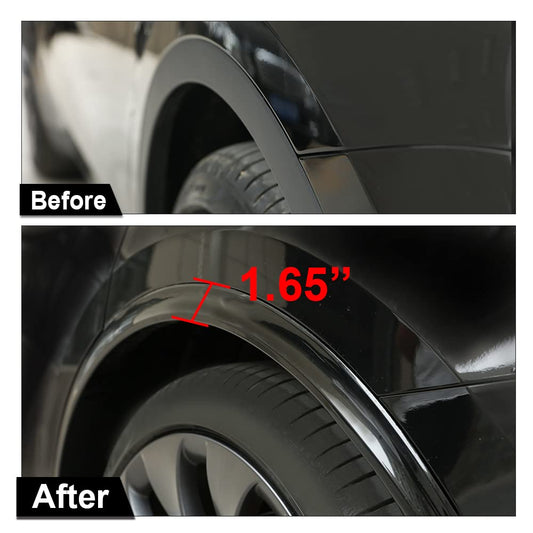 G-PLUS Fender Flares Compatible with Tesla Model Y 2020 2021 2022 2023 2024 Wheel Opening Molding Arch Trim 4PCS Glossy Black