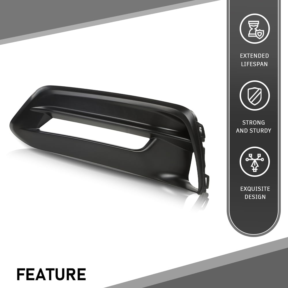 G-PLUS Front Bumper Fog Lamp Bezel Light Cover Left Driver Compatible with Honda Accord Sedan 2018-2020 Black