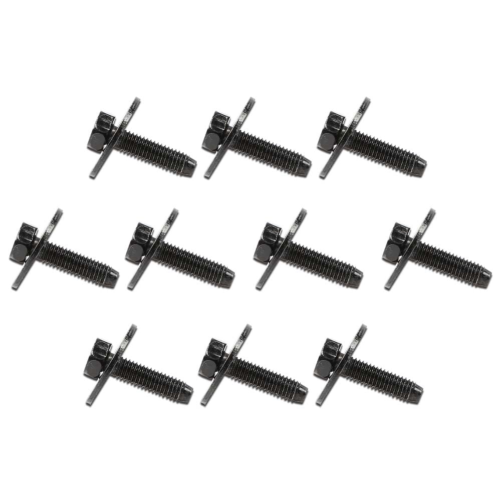 G-PLUS Body Bolts & U-nut Clips- M6-1.0 x 25mm- 10mm Hex- 20 pcs (10ea) Compatible with Ford Truck