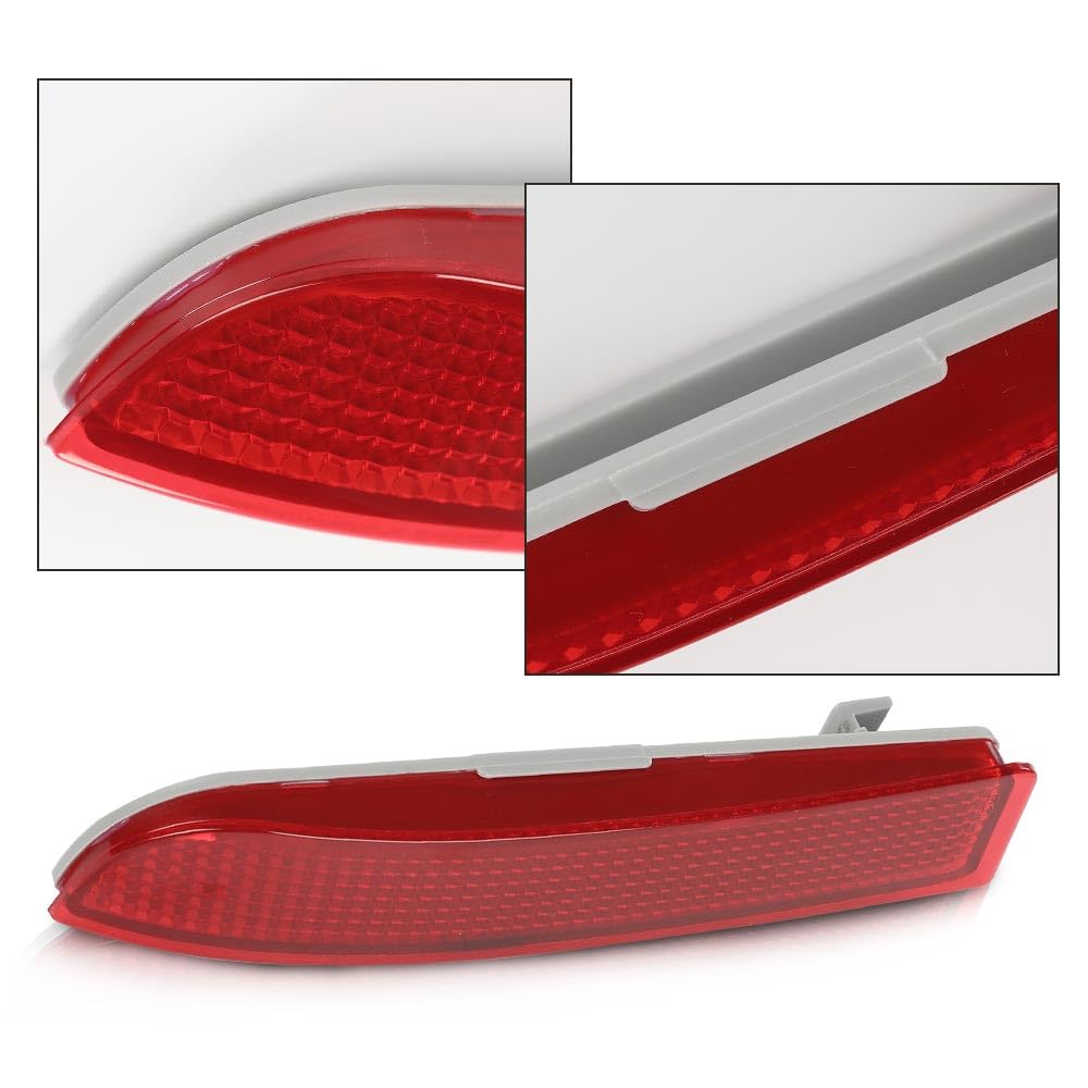 G-PLUS Rear Bumper Reflector Set Left and Right Side Compatible with Ford Fusion 2013-2018 DS7Z13A565A FO1185103 DS7Z13A565B FO1184103