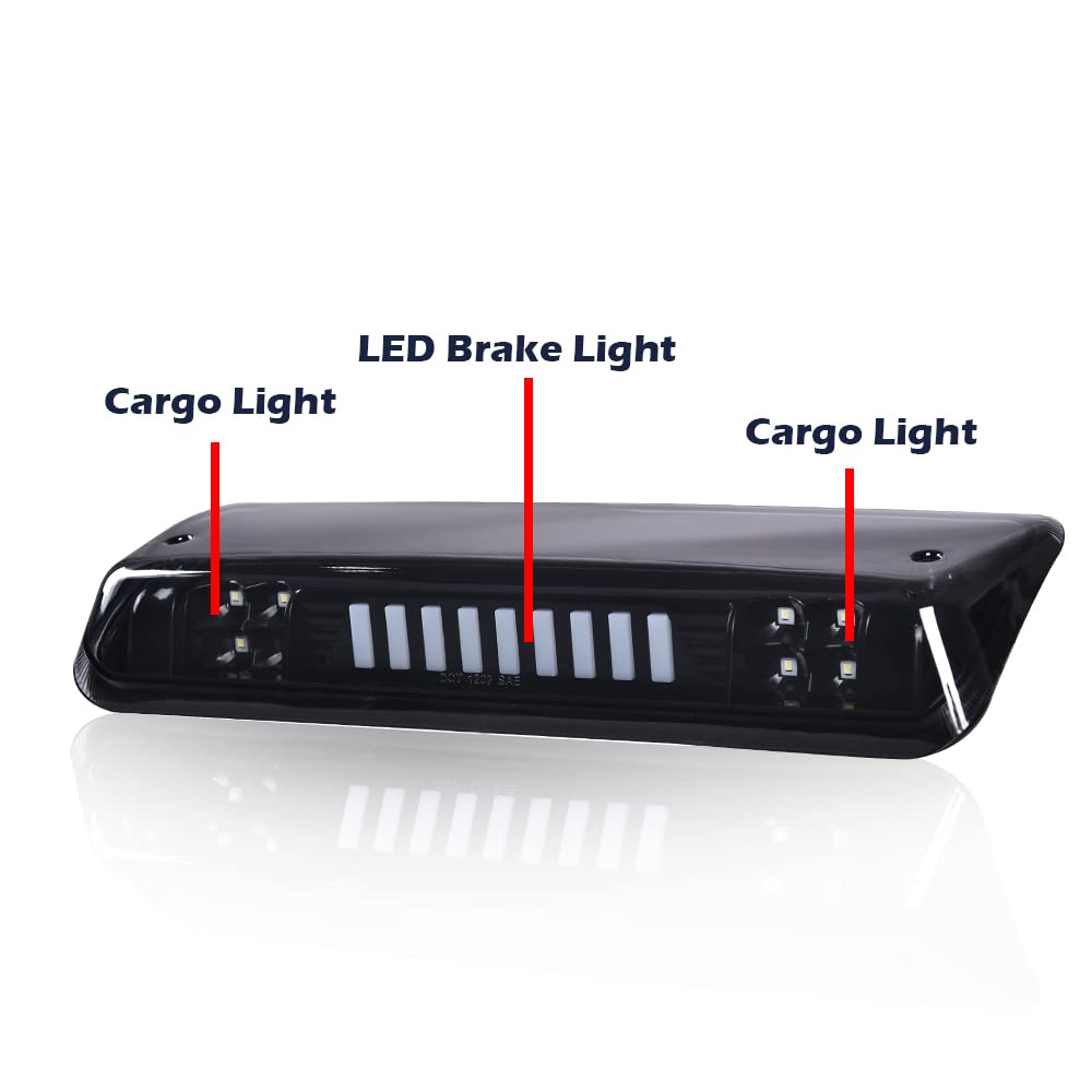 G-PLUS Rear LED 3rd Third Brake Light High Mount Stop Light Type I Compatible with 2004-2008 Ford F150/Lobo Rear LED Bar Brake Light High Mount Lamp Replacement