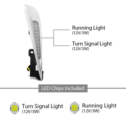 G-PLUS LED Fog Light w/Dual Color DRL Signal Silver Bezel Wires Compatible with Toyota Prius 2019-2022 812A0-47020, 812B0-47020, 812A047020, 812B047020, 52713-47040, 52712-47040, 5271347040 White