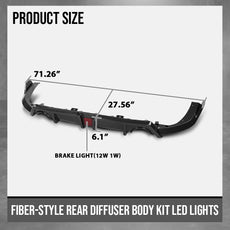 G-PLUS Rear Lip Diffuser for Honda Civic 2016-2021 Carbon Fiber Black Side View