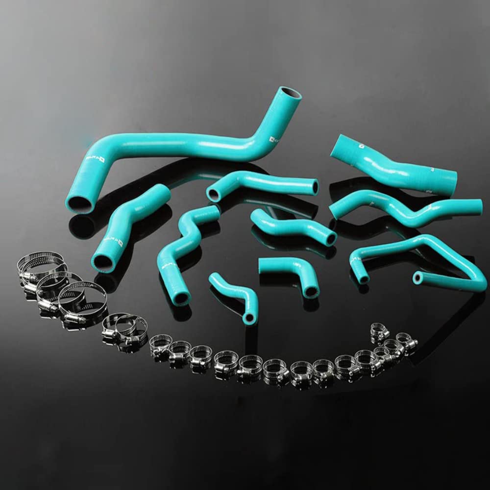 G-PLUS Silicone Radiator Hose Kit Compatible With Nissan Silvia 200SX 240SX S13 S14 S15 SR20DET,Fluorescent