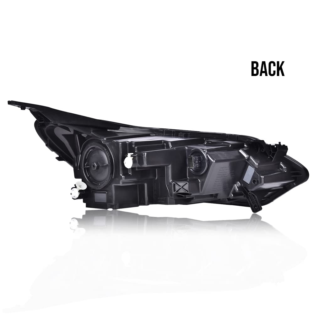 G-PLUS LED DRL Headlights Assembly Compatible with Chevy Equinox 2018 2019 2020 w/Factory Halogen Headlight Driver & Passenger Headlamps Clear Lens Chrome Housing 84258448,faros delanteros