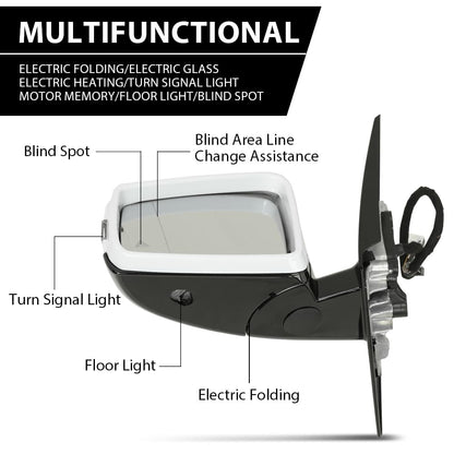 G-PLUS Mirror w/Blind Spot Left Driver Side Compatible with Benz E350 E400 E550 2010-2017/Fit Only 2 Doors Coupe/Not Fit 4 Doors Sedan 2078100776 White