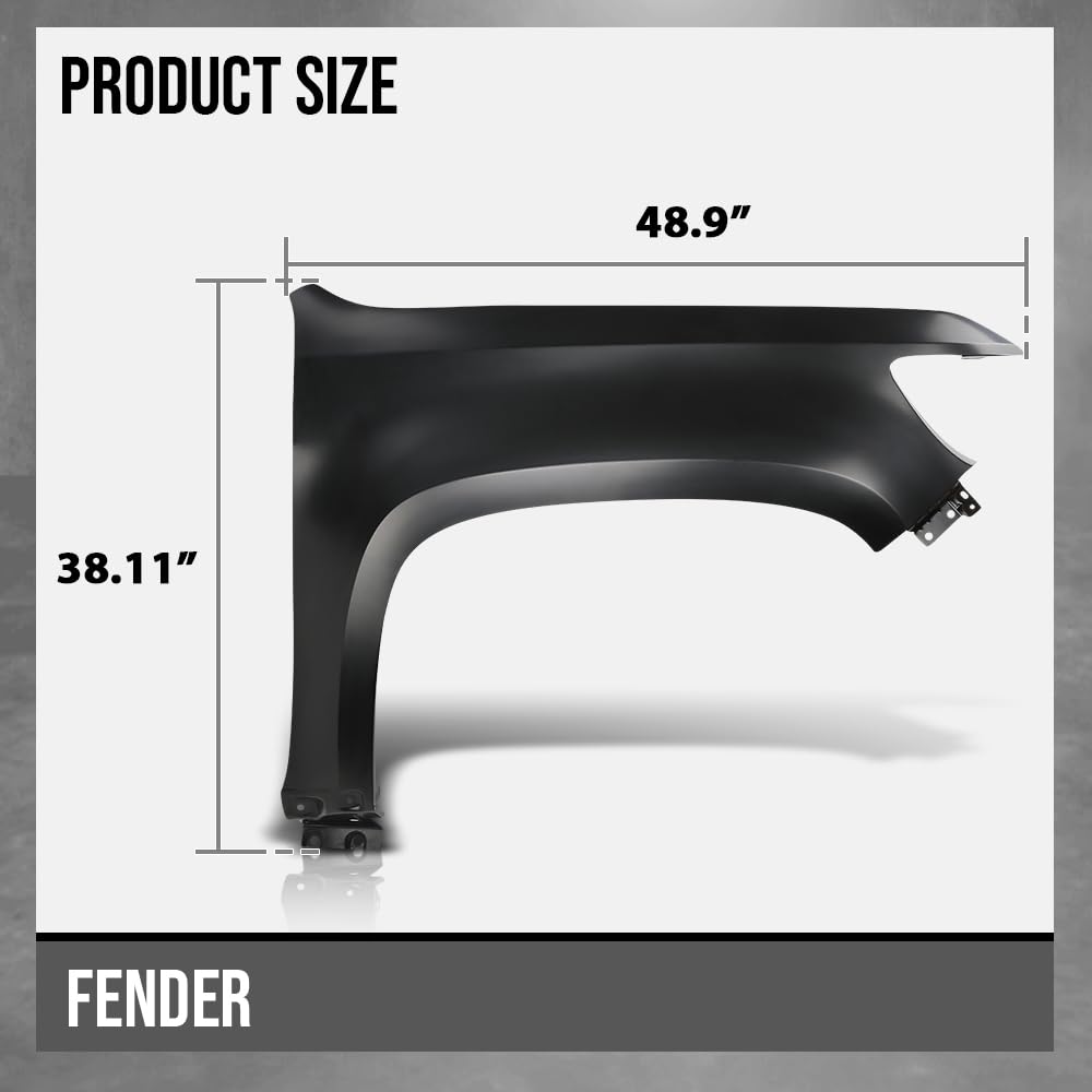 G-PLUS Fender Front Right Side Compatible with Chevy Colorado Base 2015 2016 2017 2018 2019 2020 Fit Chevy Colorado (submodel: LT, WT, Z71) 2015 2016 2017 2018 2019 2020 2021 2022 23373629 Black