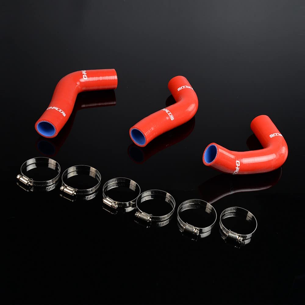 G-PLUS Silicone Radiator Coolant Hose Kit Clamps Compatible With 1994-1997 Mazda Roadstar Miata MX5 1.8L NA8C,Red