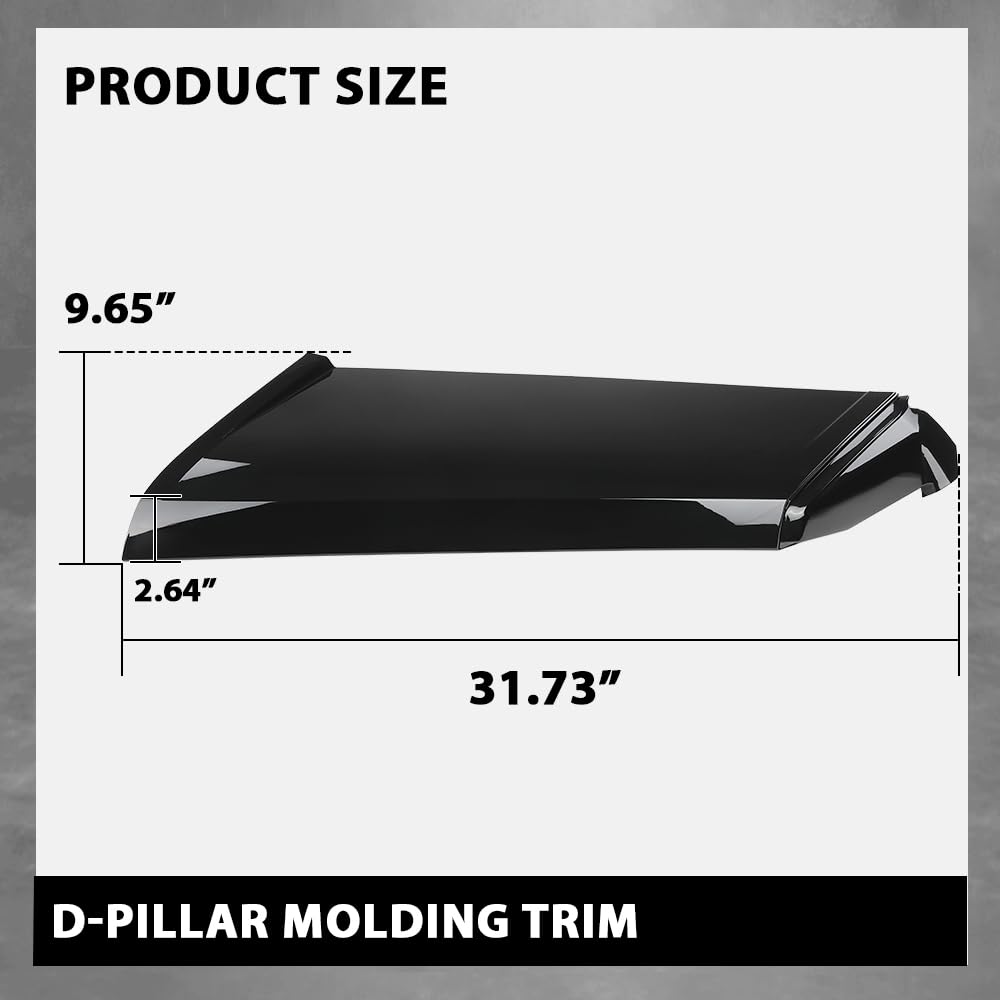 G-PLUS Rear Outside D Pillar Finish Molding Trim Left Side Compatible with Range Rover L405 2013-2021 Glossy Black