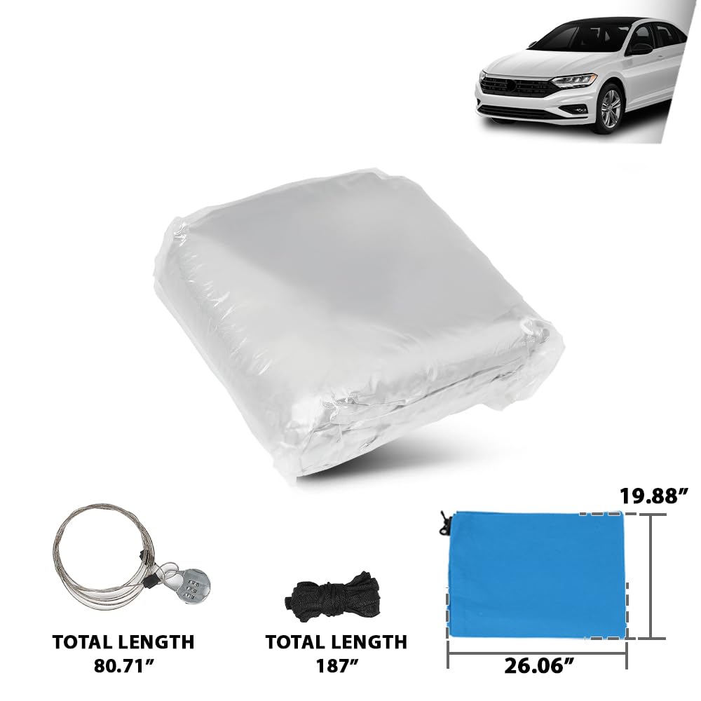 Heavy-Duty Car Cover Waterproof All Weather for Universal Sedan, Outdoor Rain Sun Snow UV Protection, Indoor Dust and Scratch Resistant 3XL (195 * 75 * 59 inch)