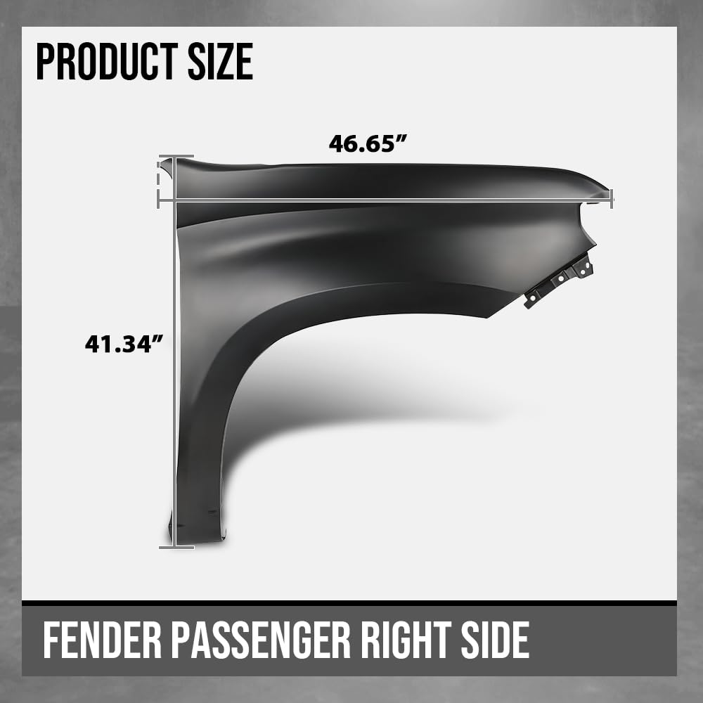 G-PLUS Fender Front Right Compatible with Chevy Silverado 1500 2019 2020 2021 2022 2023 84502611, GM1241411 Primed Black