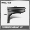 G-PLUS Front Right Fender Compatible with Chevy Silverado 1500 2019 2020 2021 2022 2023, 84502611, GM1241411, Primed Black